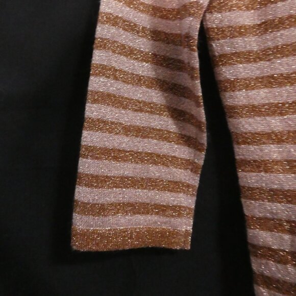 JESSICA | small | Chic Sparkling Beige and Gold Striped Top - Picture 13 of 16